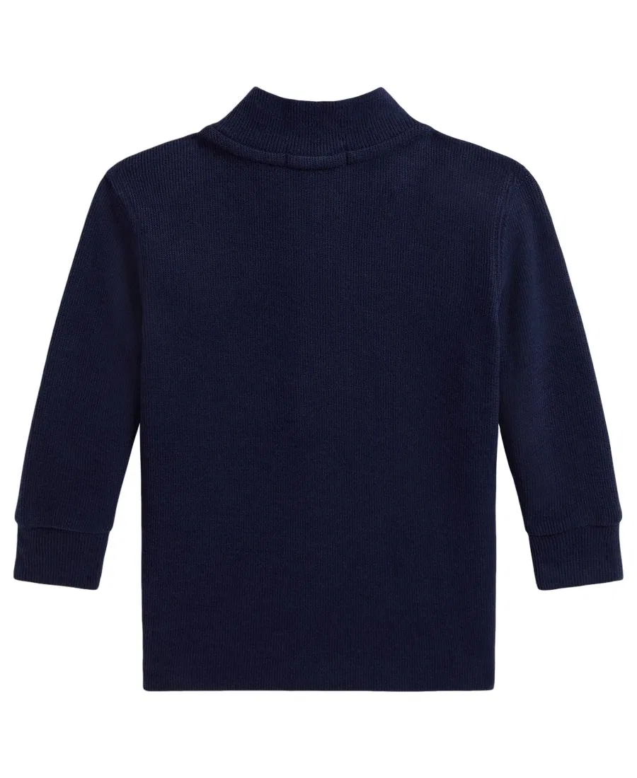Свитер с воротником-стойкой и четверть-застежкой Estate-Rib Polo Ralph Lauren, Navy — фото 2