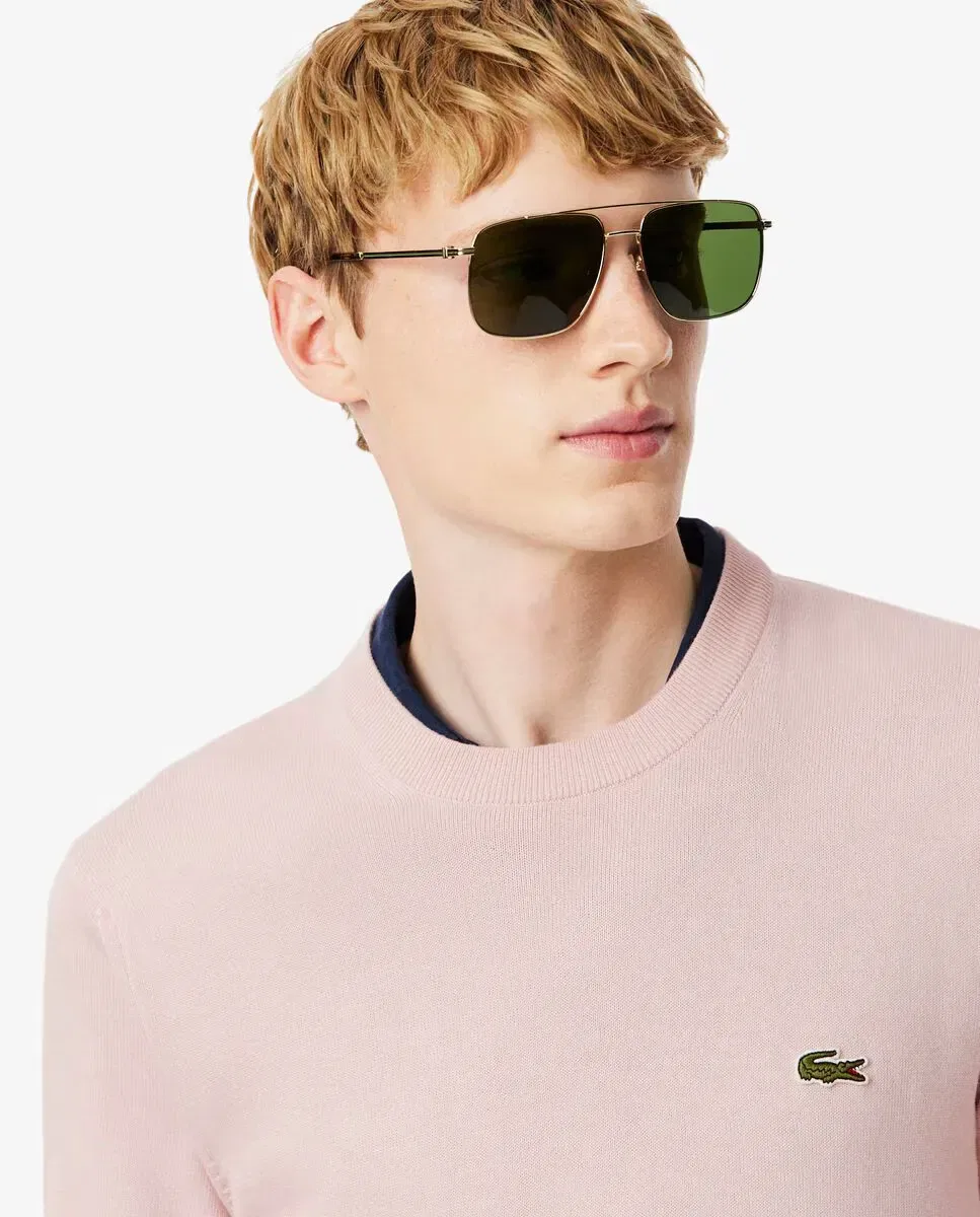 Мужской джемпер из хлопка с круглым вырезом Lacoste, Rosa Claro — фото 3