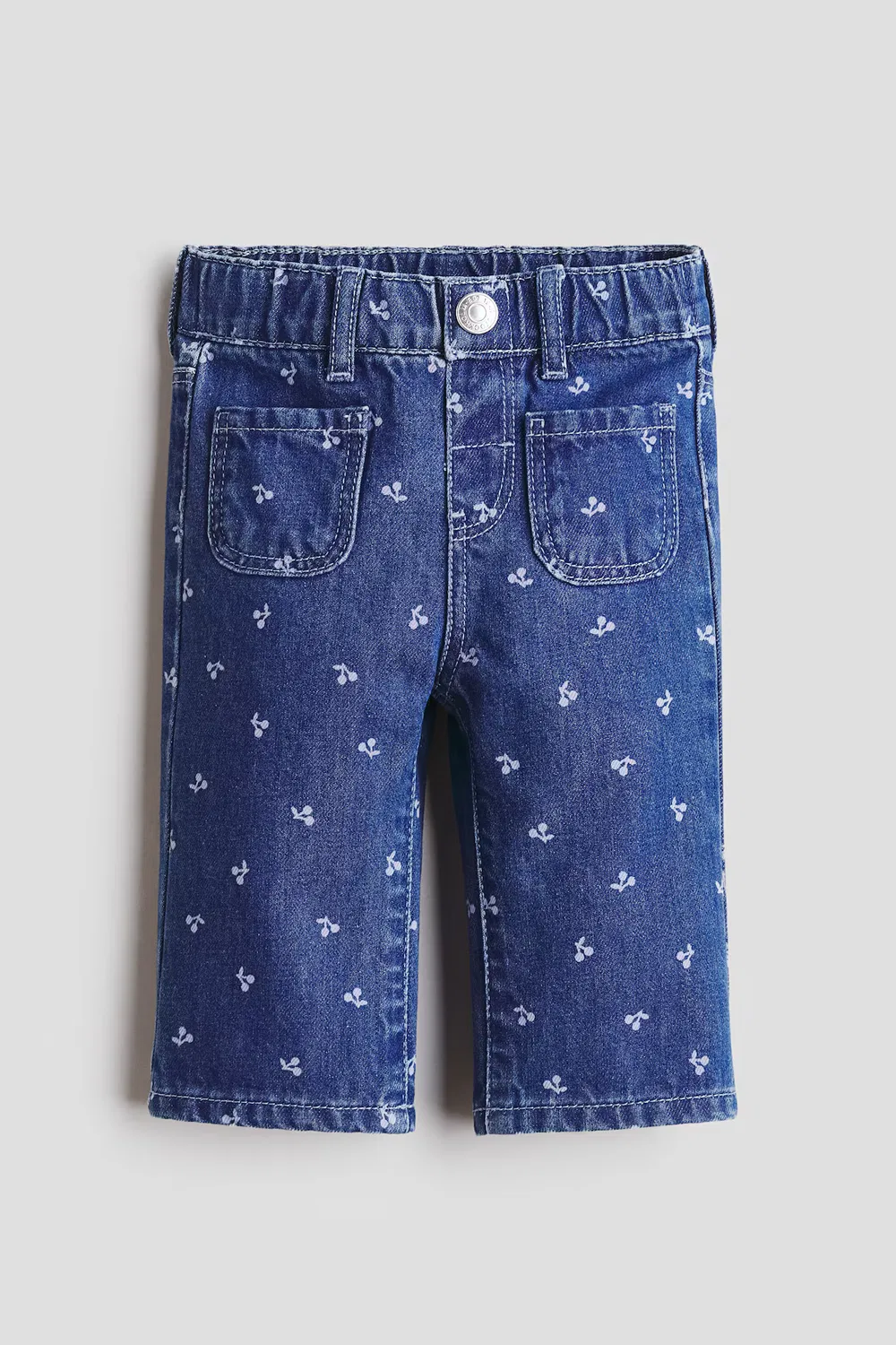 Джинсы-Клеш H&M, Dunkles Denimblau/Kirschen