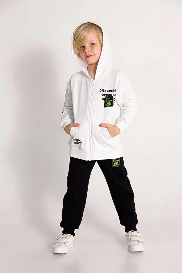 Детский комплект свитшота и брюк с принтом Dmb Kids, White
