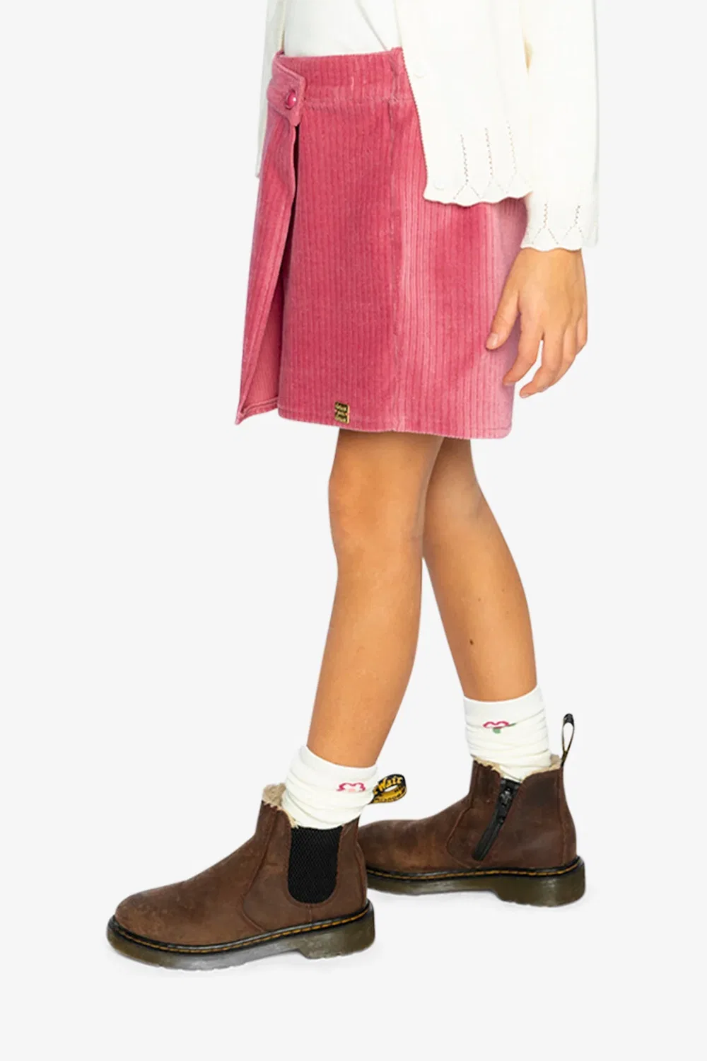 Детская юбка-шорты из вельвета с блеском Corduroy Skort Deux par Deux, Raspberry Pink — фото 3