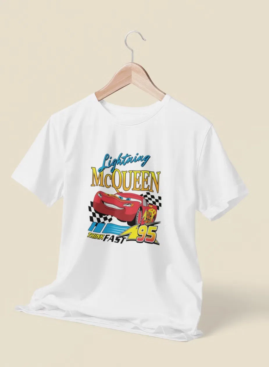 Футболка с коротким рукавом и принтом McQueen Zoom, белый