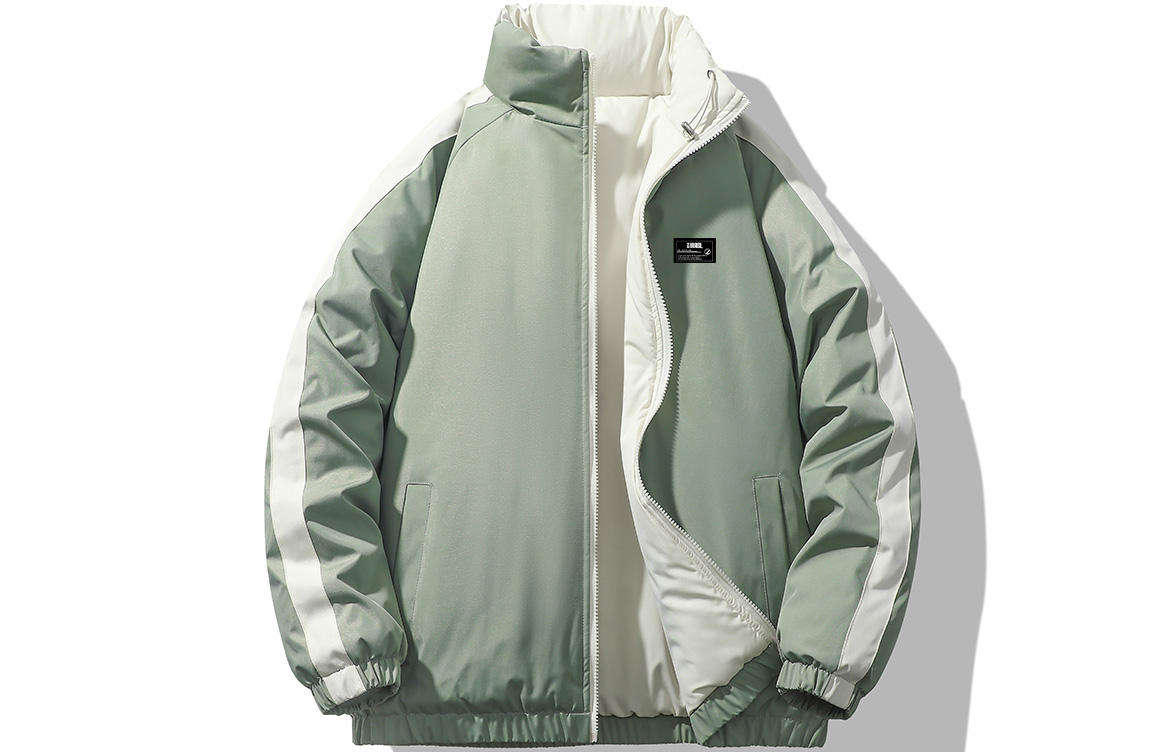 

Пуховик Unisex Stand Collar утепленный стеганый ZIAREL, pea зеленый[removable logo]