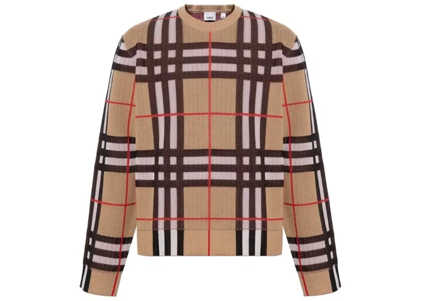 Мужской свитер с круглым вырезом в клетку Burberry Sweater, Archive Beige