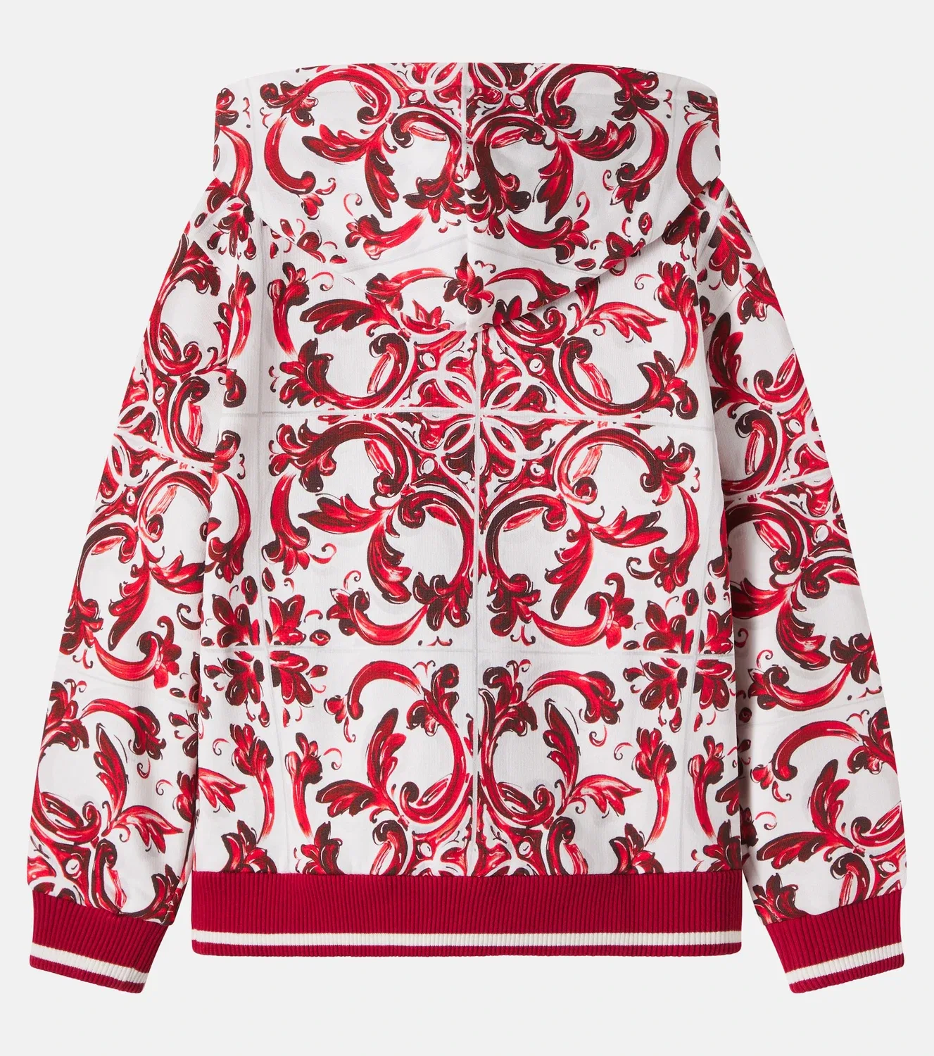 Толстовка на молнии с принтом Maiolica 4l Rubino Dolce&Gabbana Kids, красный — фото 3