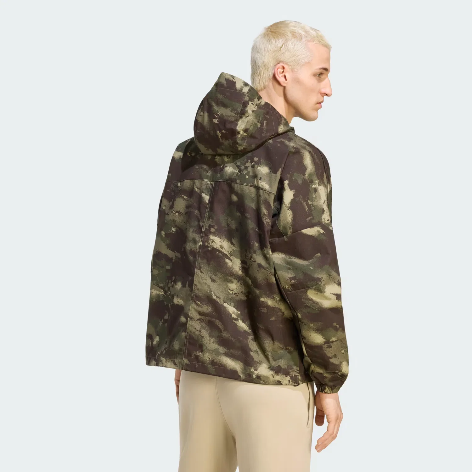 Мужская куртка свободного кроя из рипстопа Camo Jacket Adidas Originals, Olive Strata — фото 2