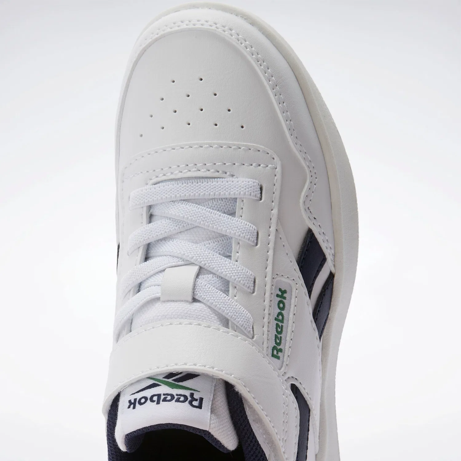 Детские кроссовки на шнуровке Reebok Classic, FTWRWHITE/VECTORNAVY/GLENGREEN — фото 2
