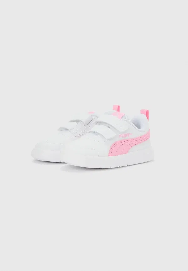 Кроссовки с искусственной кожи Courtflex v3 Puma, White/Pink Lilac, белый/розовый/сиреневый — фото 2