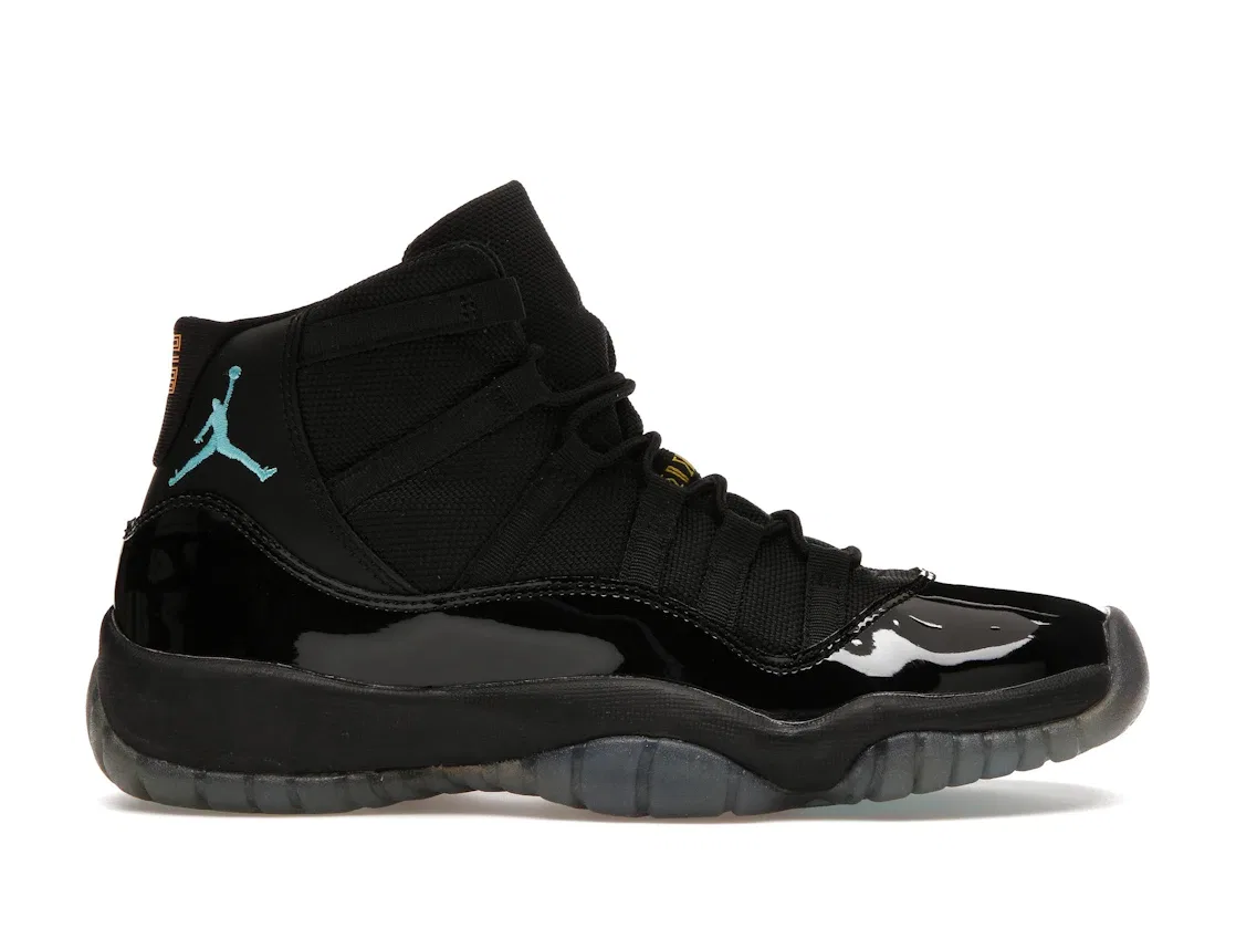 Детские кроссовки lifestyle с высоким верхом Jordan 11 Retro Jordan, Black/Gamma Blue-Varsity Maize
