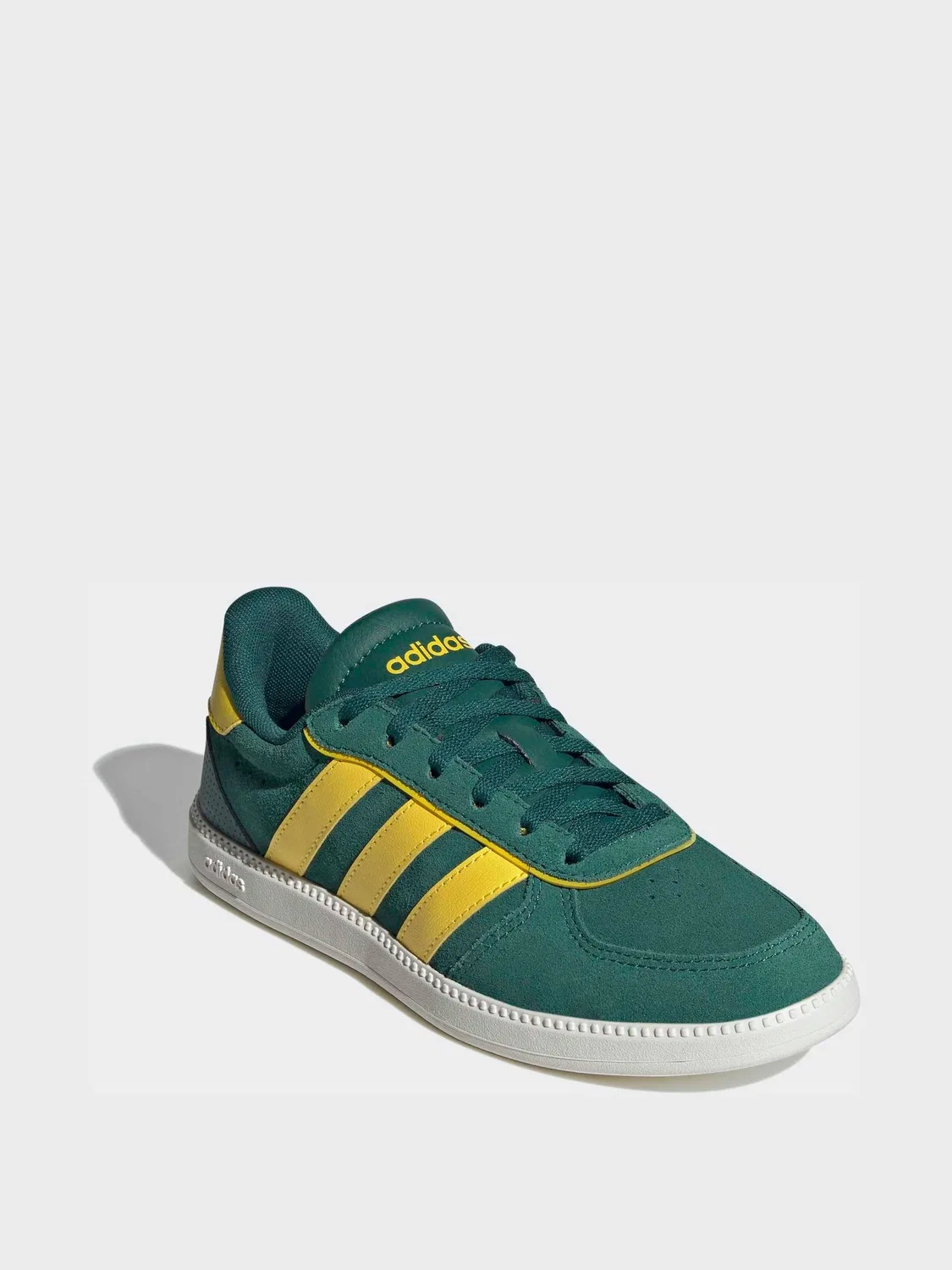 Кроссовки кожаные Breaknet Sleek adidas, зеленые — фото 3