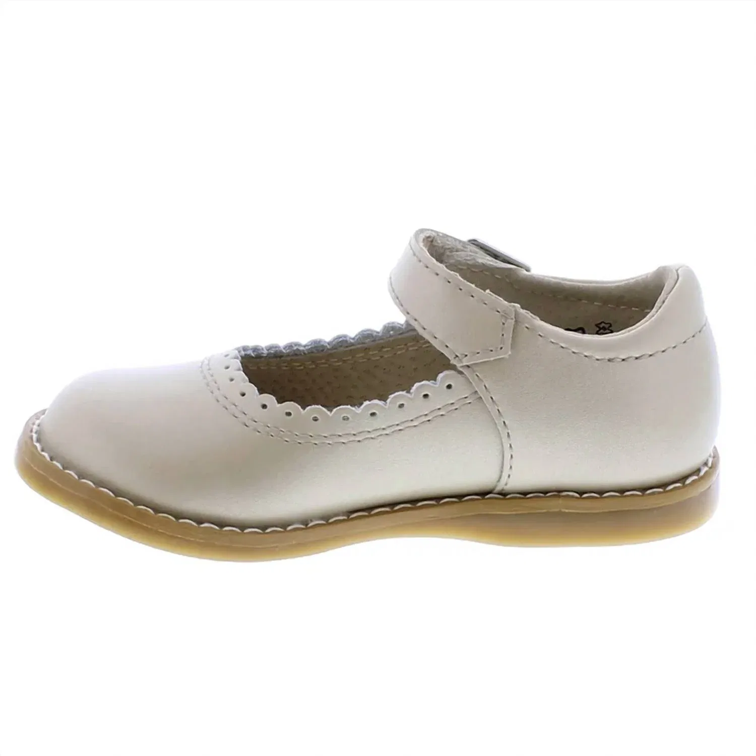 Детские туфли для девочек Мэри Джейн на липучке Allie Footmates, Soft Gold — фото 3