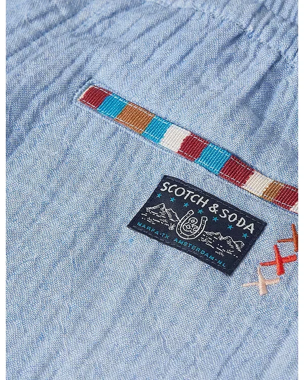 Детские шорты для мальчиков хлопковые Scotch & Soda, темно-синий — фото 3