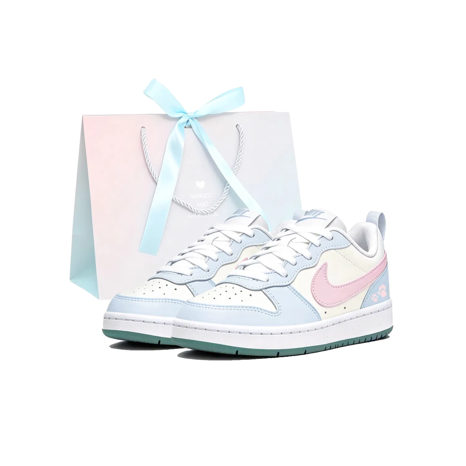 Детские кроссовки для скейтбординга с синтетической кожей Nike Court Borough, Blue