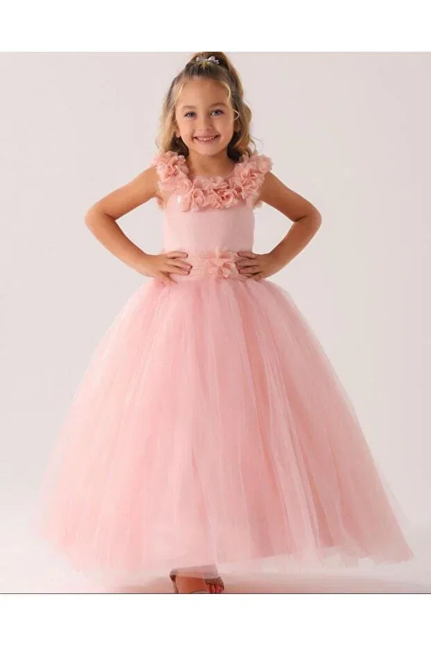 Детское платье для девочек кружевное Lisakids, Powder