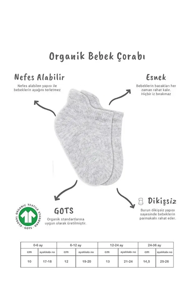 Детские носки для девочек хлопковые 6 пар Bistyle, Gray — фото 3