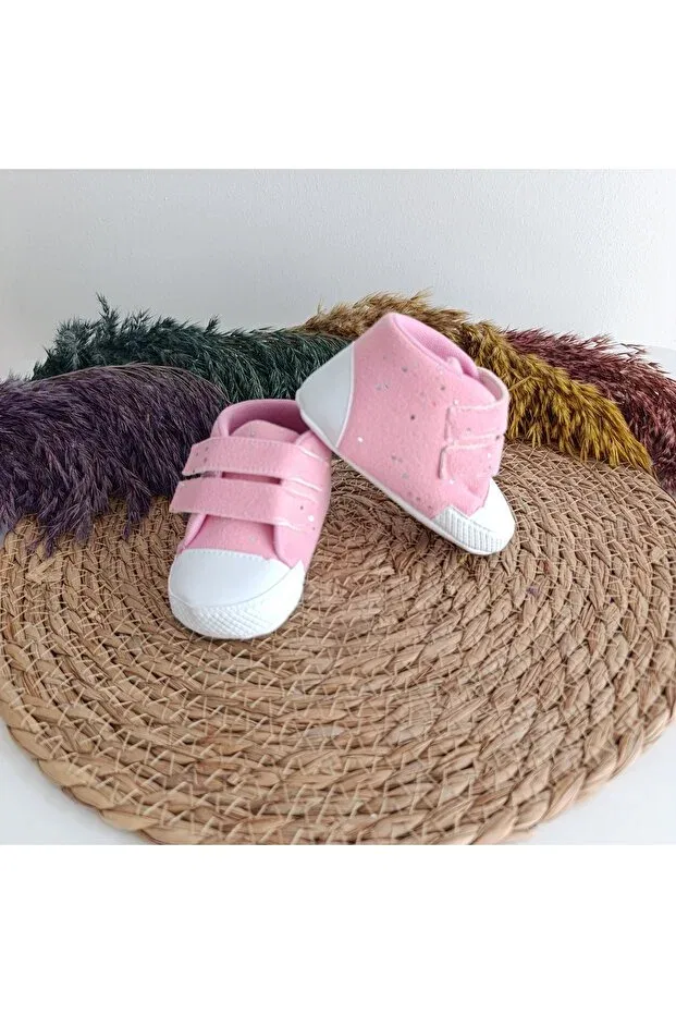 Детские пинетки для девочек на липучке Basics Bebiccino, Pink — фото 3