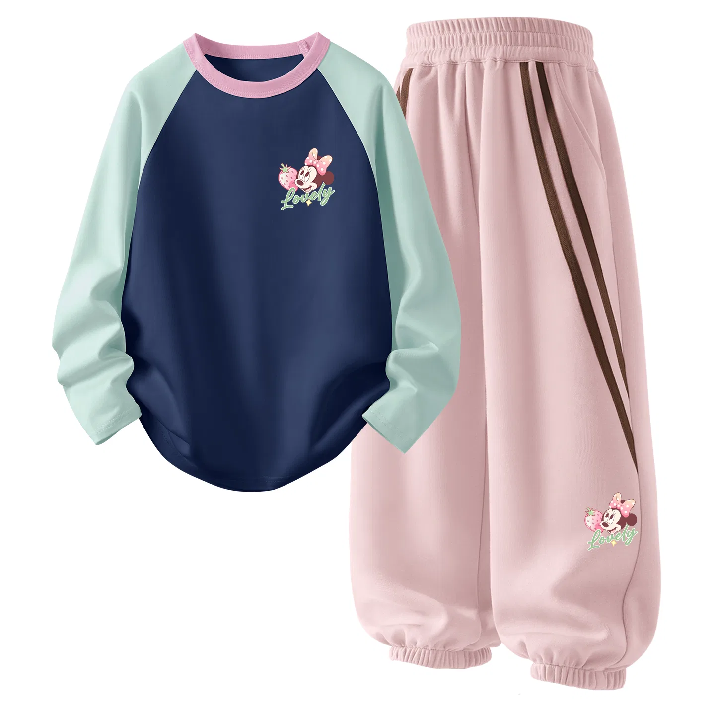Детский спортивный комплект с принтом Disney, Clearwater Blue+Di Fresh Berry K Right Side below Lotus Pink
