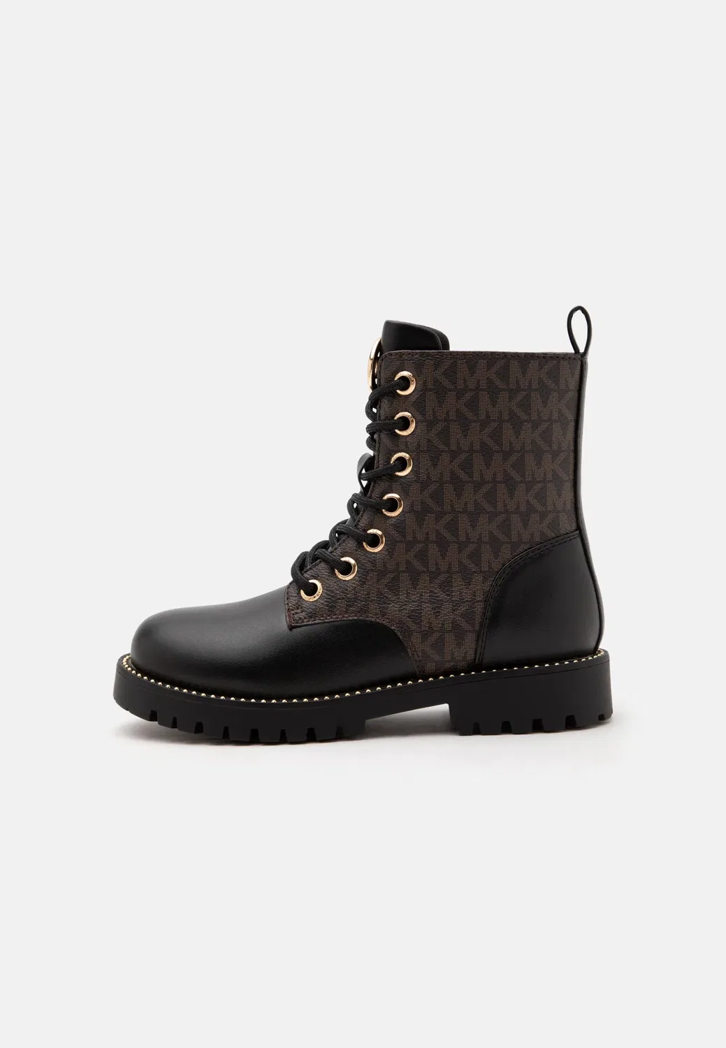 Детские и подростковые ботильоны Kalina на шнуровке Michael Kors Kids, Black/Brown/Butternut Sig