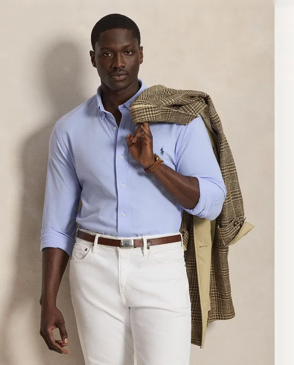 Мужская рубашка, Ultraligera Azul Pebble, Polo Ralph Lauren, Azul pálido — фото 4