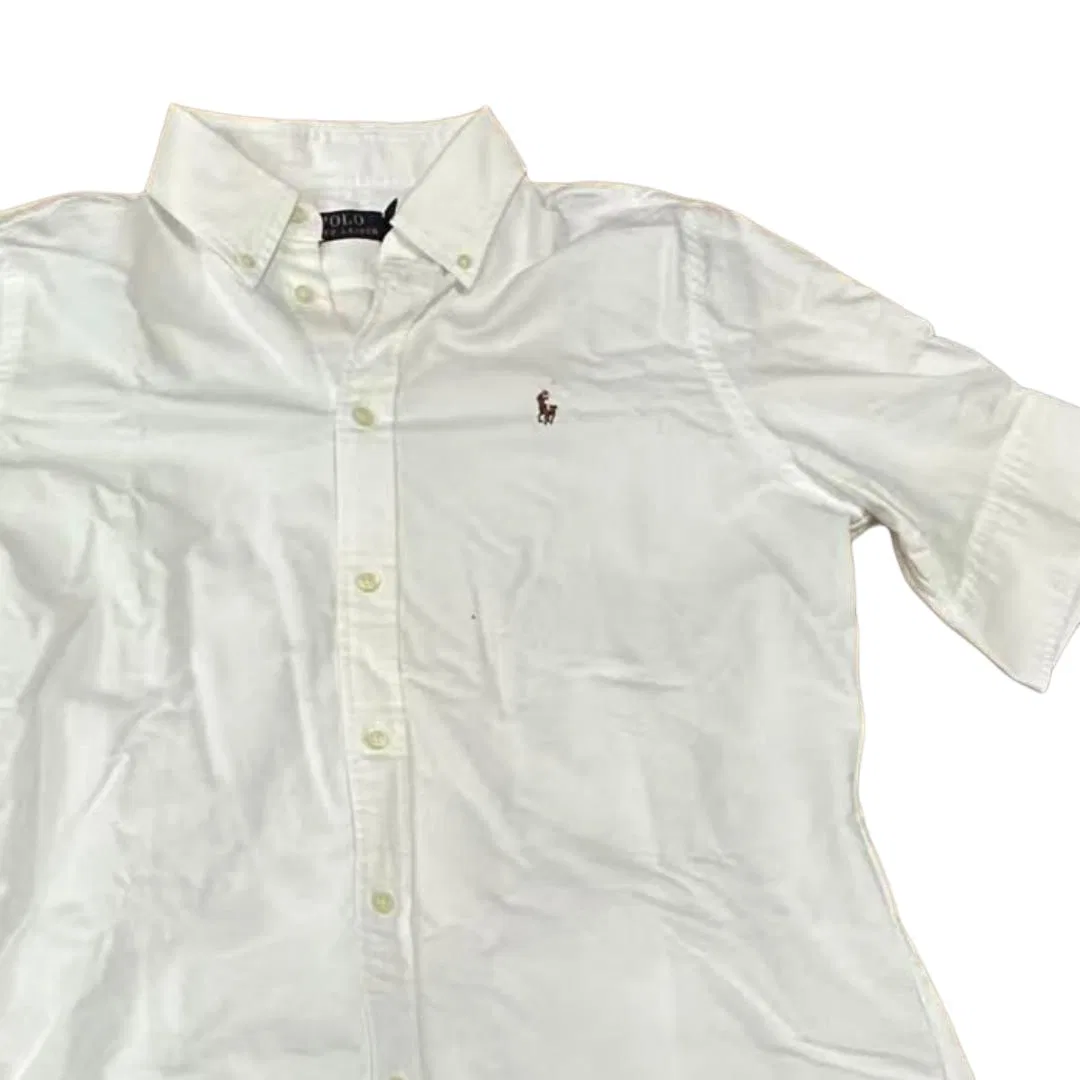 Женская рубашка с отложным воротником прямого кроя White Polo Ralph Lauren, White — фото 4