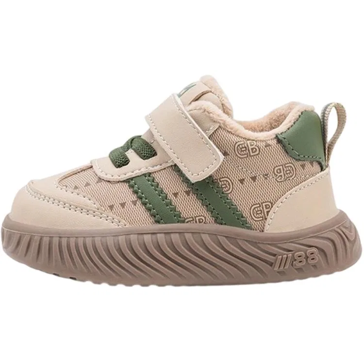Детские ботинки на флисе с термоизоляцией, EBMINI, Beige Green