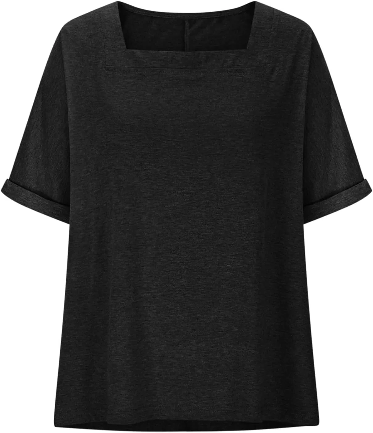 Женская свободная футболка оверсайз с коротким рукавом, Black — фото 4