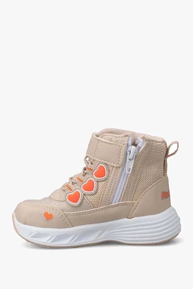 Детские ботинки для девочек с принтом Shop, Beige Orange — фото 3