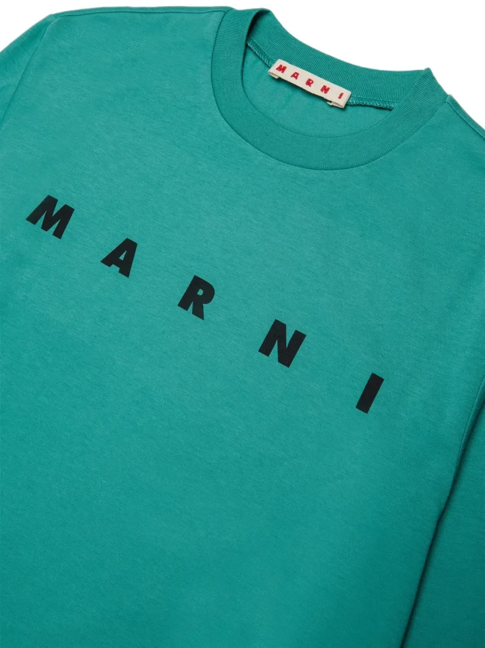 Футболка с длинным рукавом с логотипом Marni Kids, зеленый — фото 3