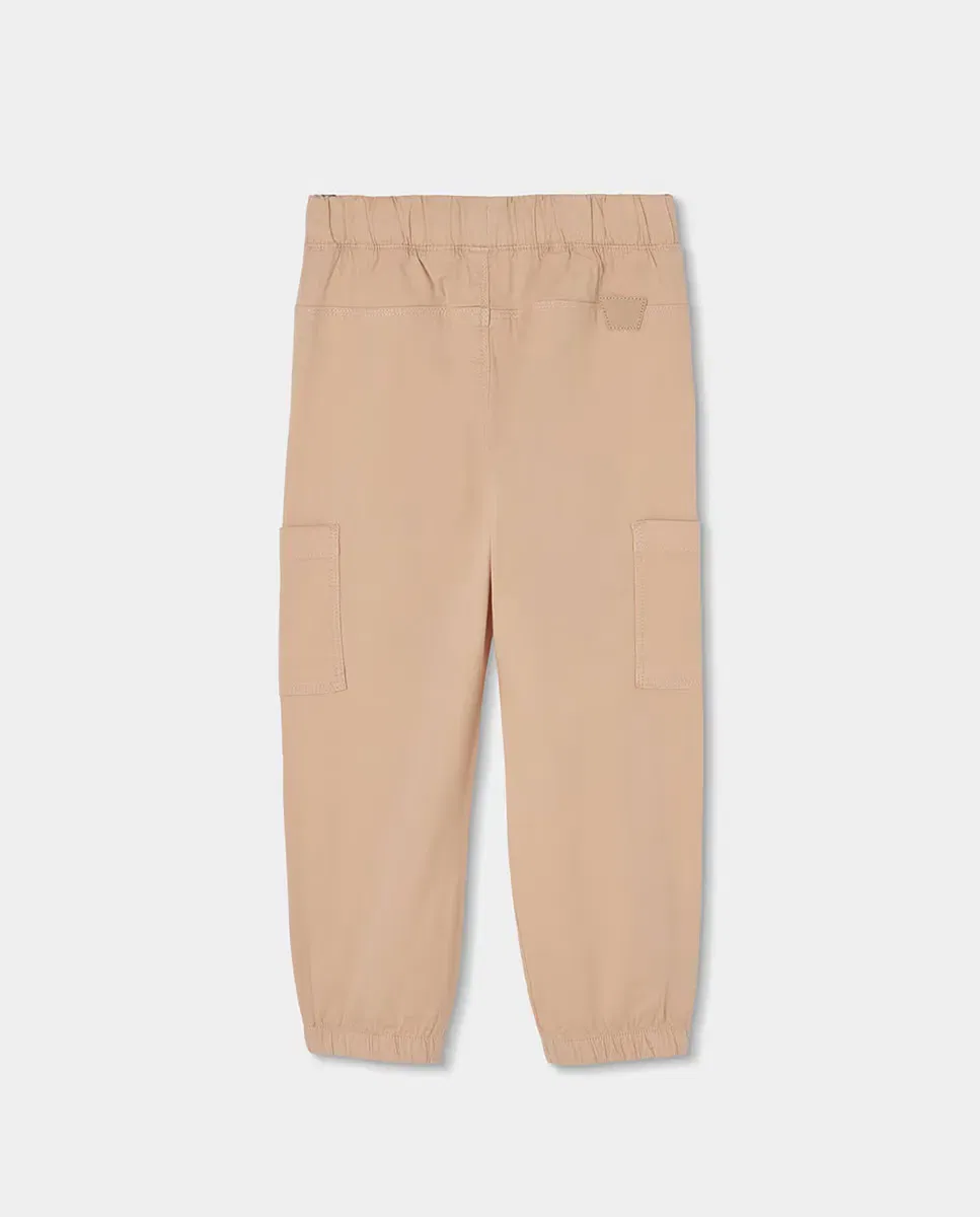 Детские штаны для мальчиков хлопковые Cargo Boboli, Beige Marron — фото 3