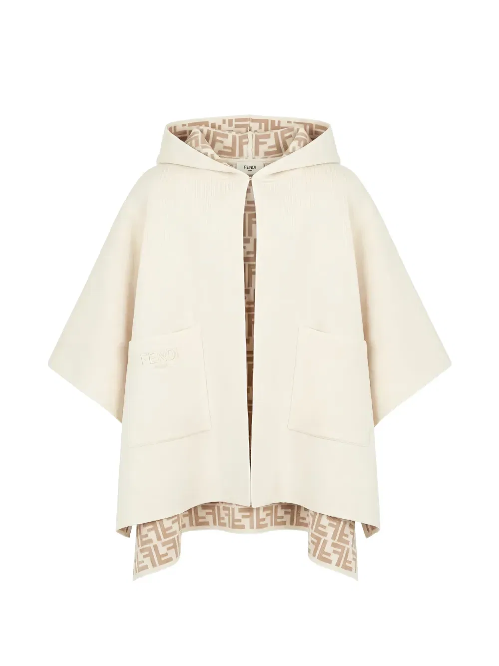 Свитер с капюшоном Fendi Kids, бежевый