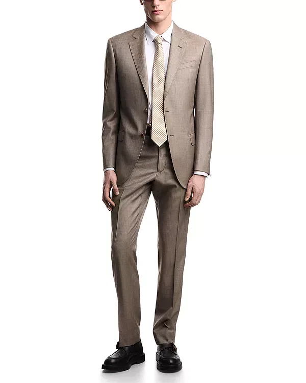 Мужской костюм классический модель G line regular fit Emporio Armani, Tan