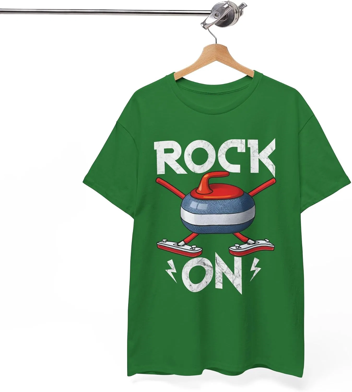 Футболка с принтом Rock On Gildan 5000, Turf Green — фото 4