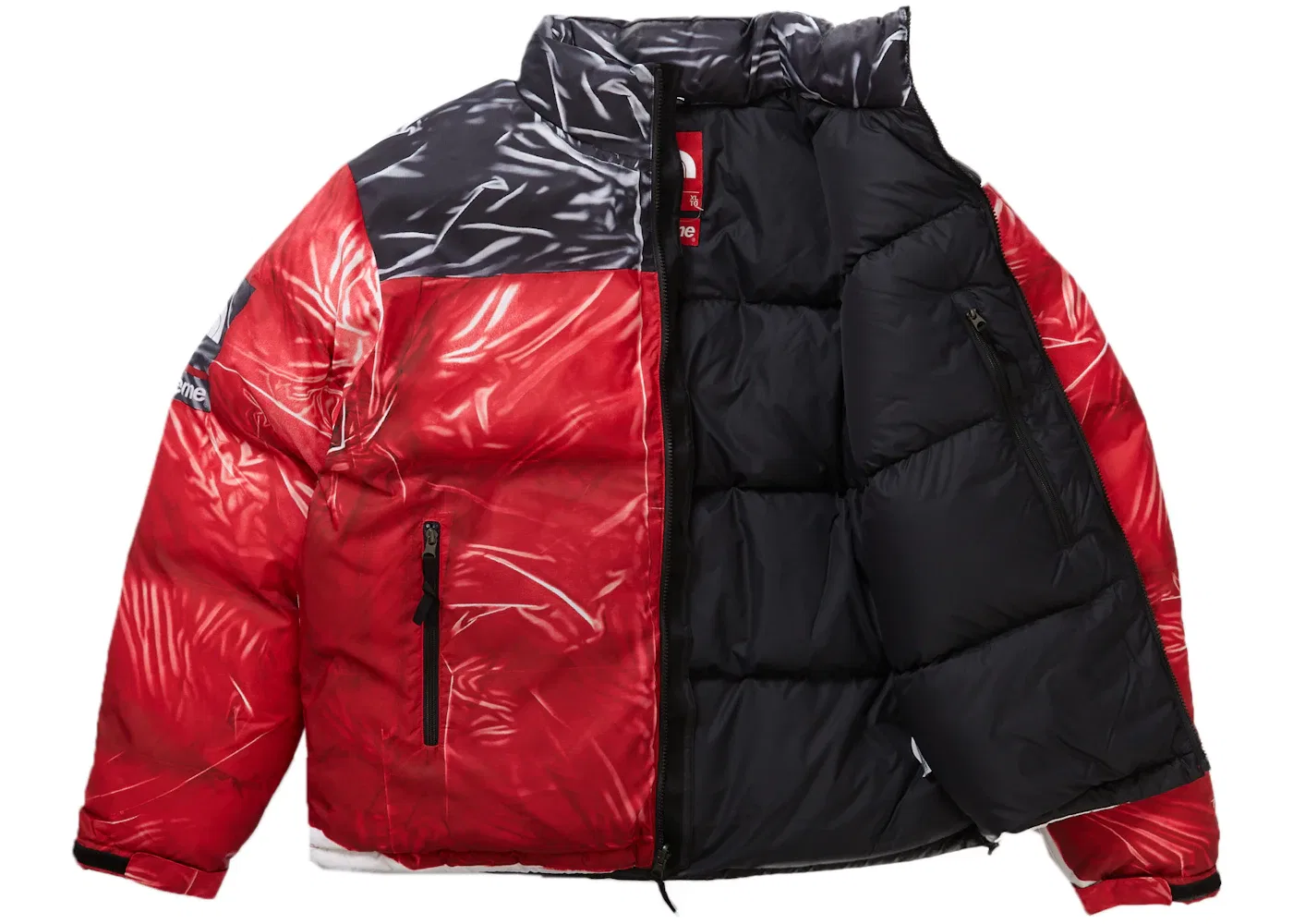 Мужская куртка с принтом Nuptse Trompe L'oeil Supreme The North Face, Red — фото 2