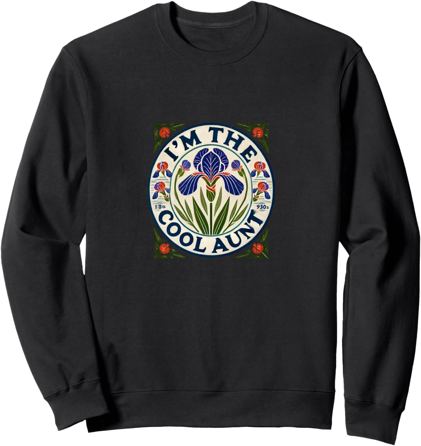 

Толстовка с изображением цветка ириса от Cool Aunt Art Aunt Flower Loves Snugg, черный
