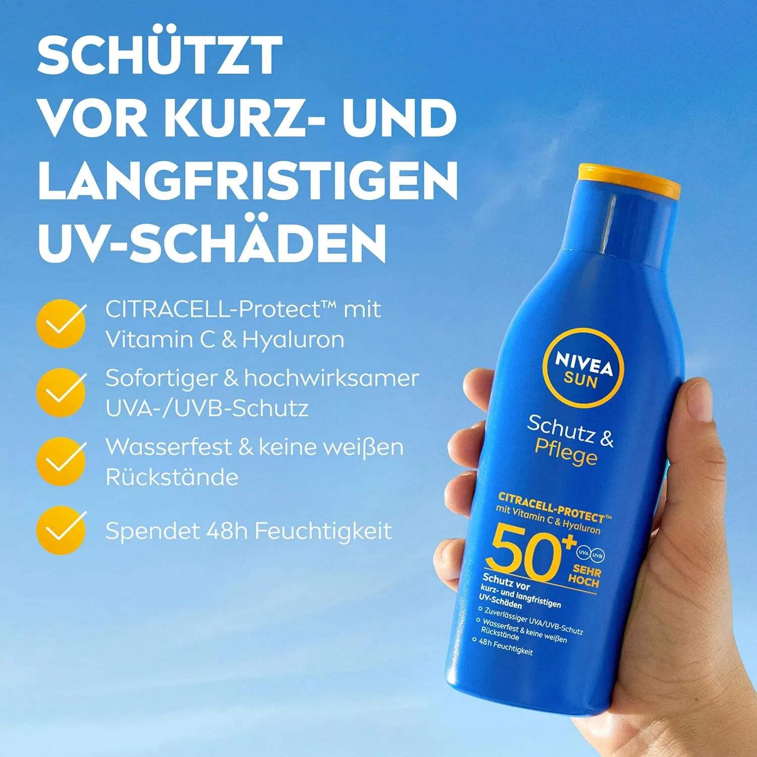 Солнцезащитный лосьон NIVEA SUN Protection & Care SPF 50+, 200 мл Nivea Sun — фото 2