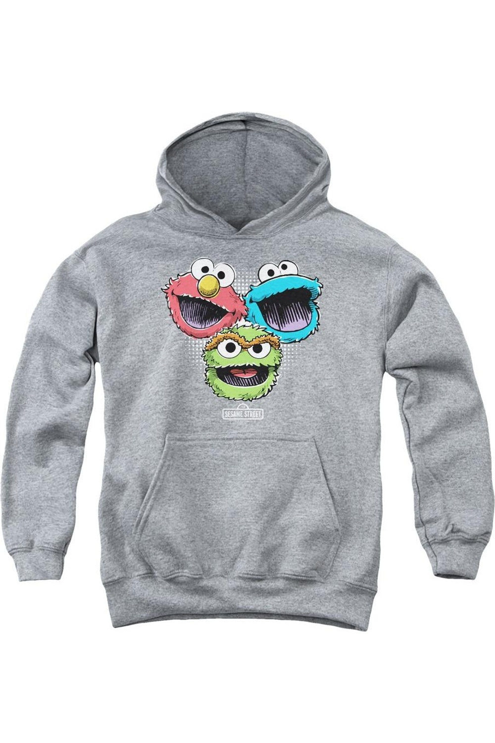 

Молодежная толстовка с капюшоном Sesame Street в стиле полутоновых голов Gildan, Athletic Heather