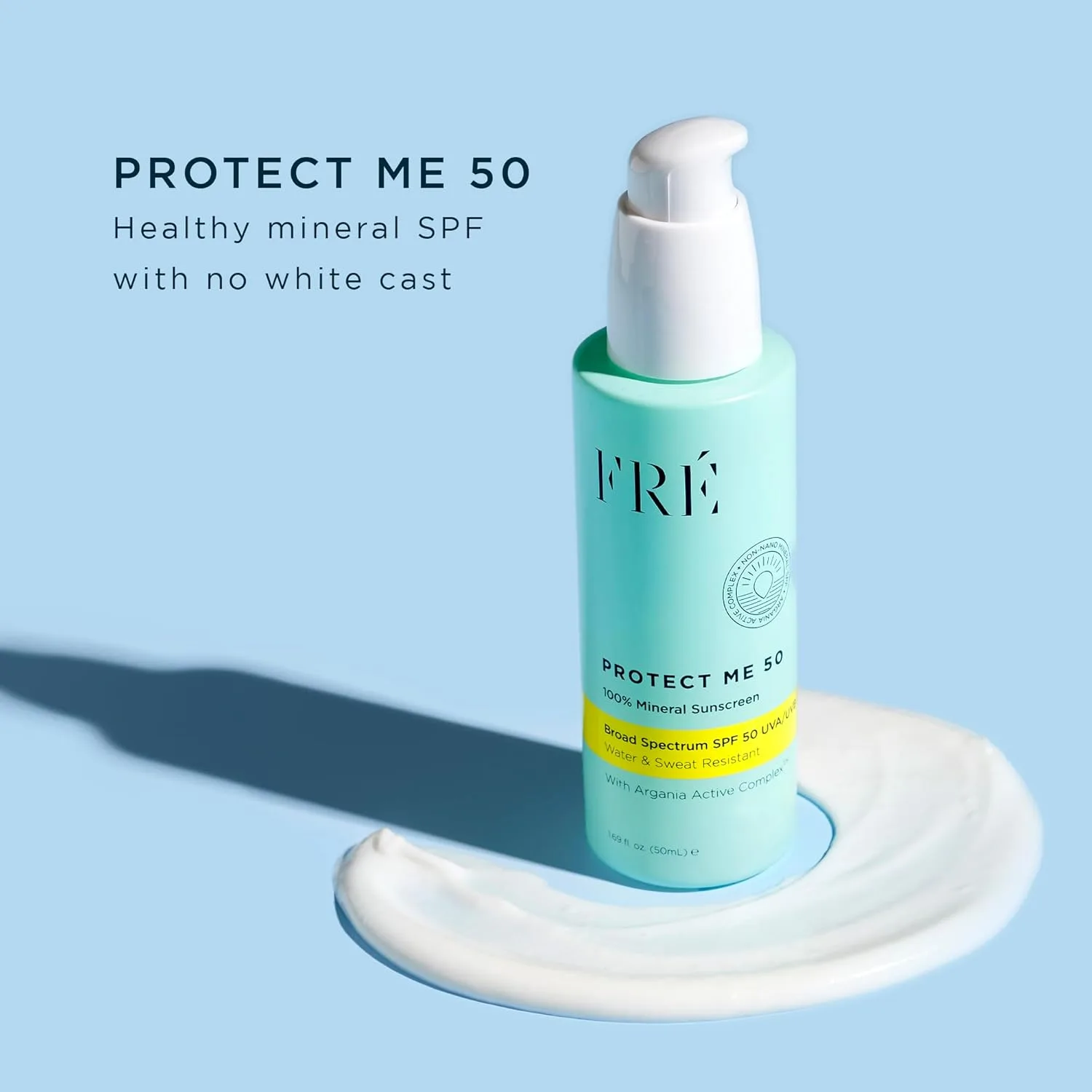 Mineral Face Sunscreen с Non-Nano Zinc Oxide SPF 50, PROTECT ME от FRE Skincare - безопасный для рифов, водостойкий, без белого налета, увлажняющий крем для лица - Non-Comedogenic и протестировано офтальмологами Fré, white — фото 2