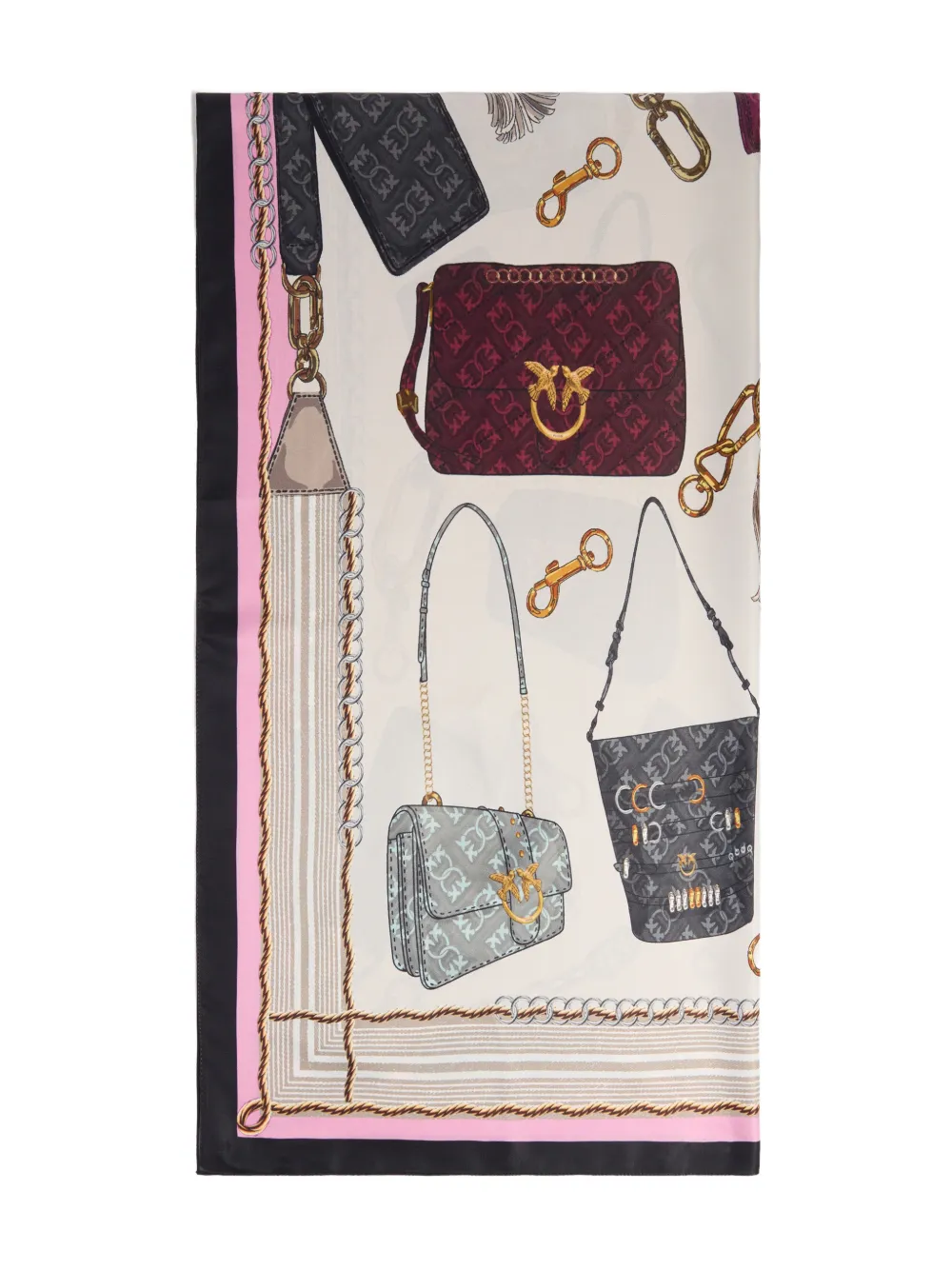 

Шарф с графическим принтом Pinko, розовый