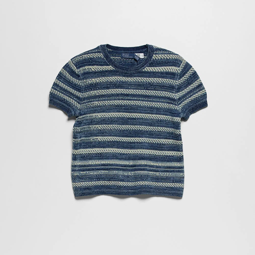 Мужской хлопковый свитер в полоску с коротким рукавом от Polo Ralph Lauren