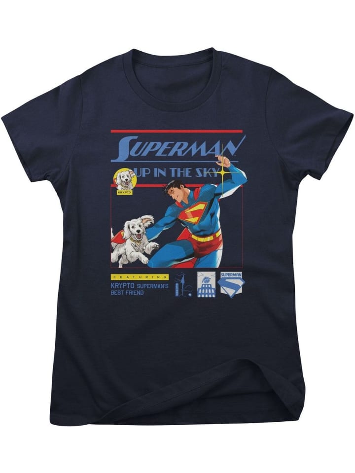 

Футболка с надписью Superman Up In The Sky Girly Tee синего цвета Superman, Синий, Футболка с надписью Superman Up In The Sky Girly Tee синего цвета Superman