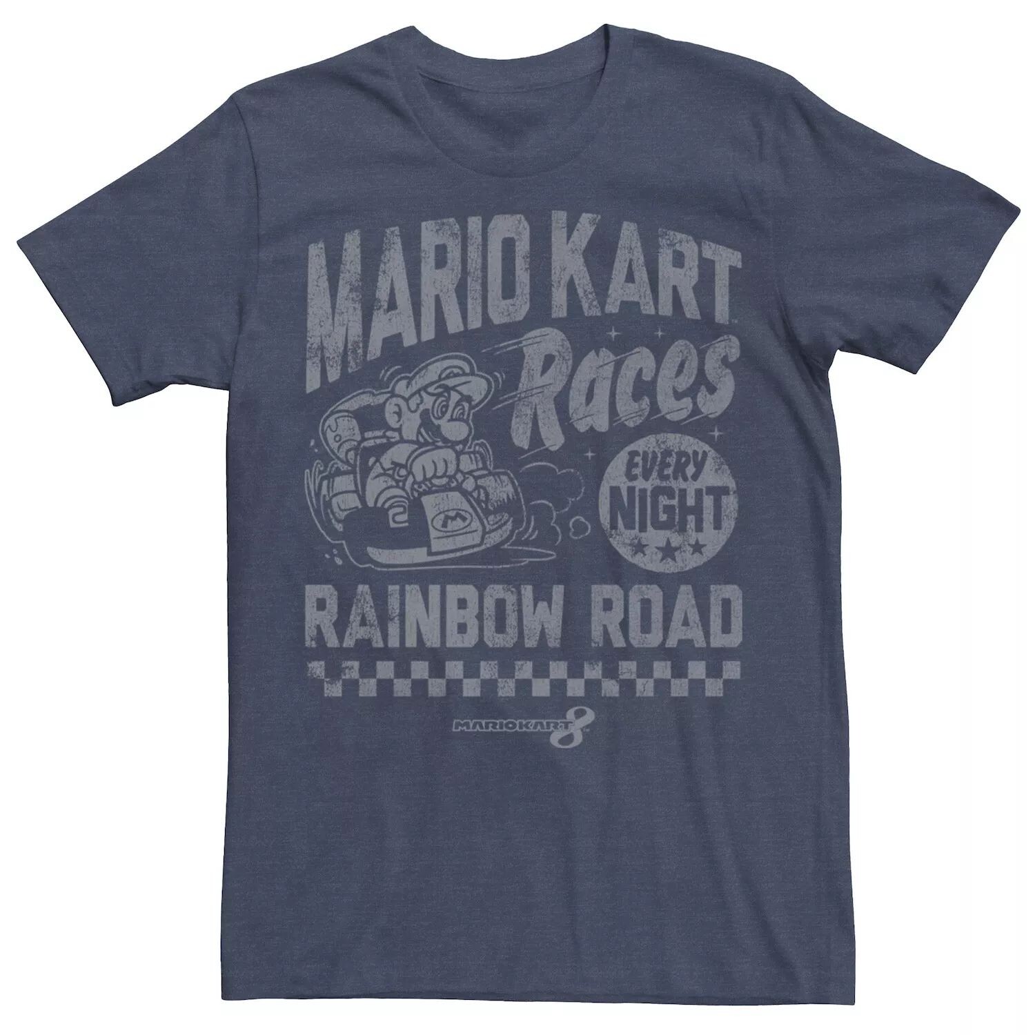 

Мужская винтажная футболка Nintendo Mario Kart Rainbow Road Licensed Character