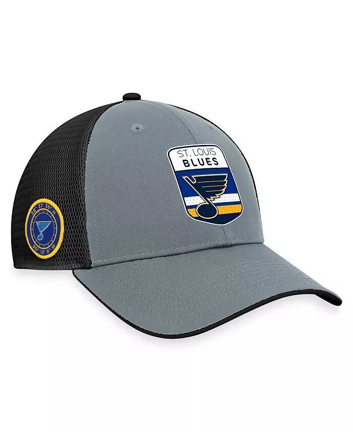 

Мужская серо-черная регулируемая шляпа St. Louis Blues Authentic Pro Home Ice Trucker Fanatics, серый