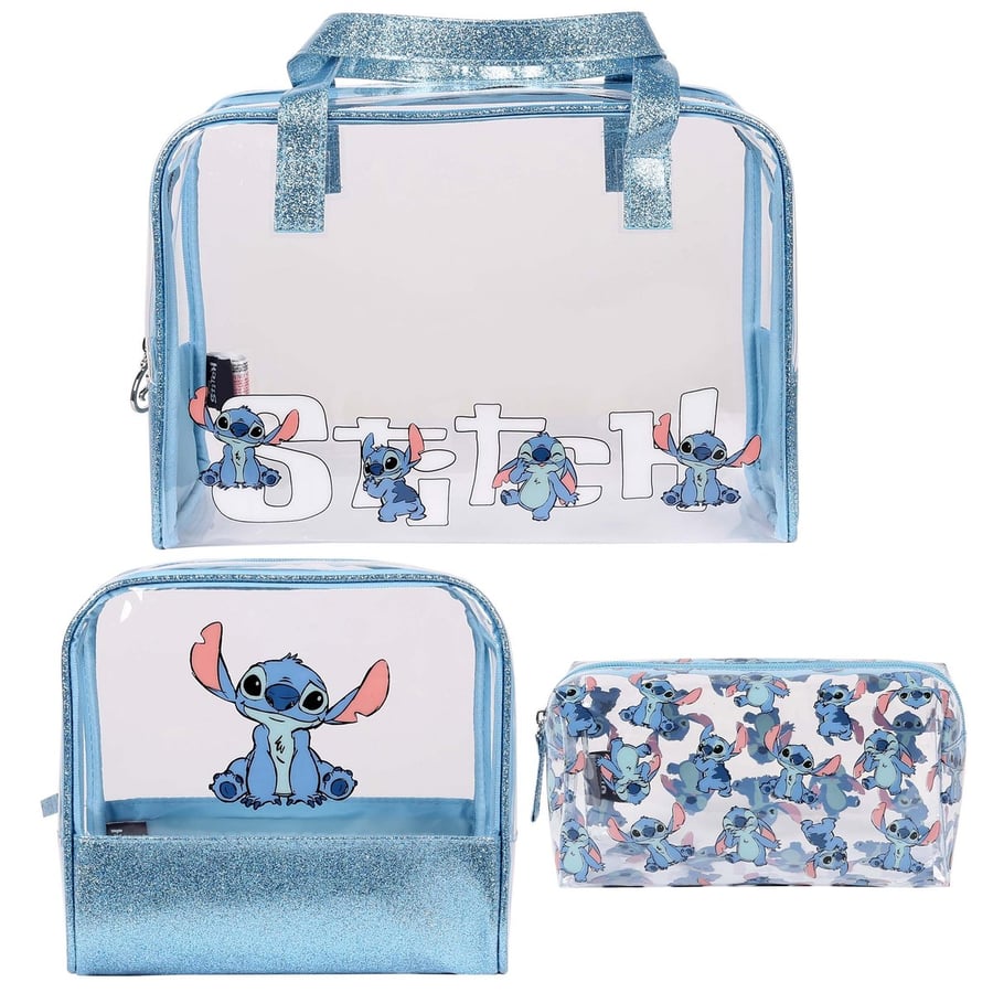 

Набор дорожных косметичек DISNEY Stitch Blue на молнии, 3 шт.
