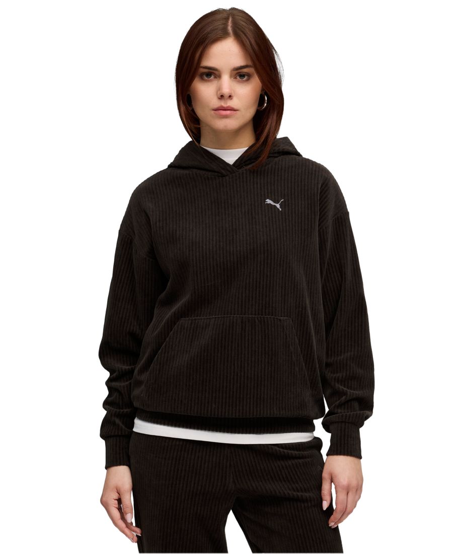 

Женская велюровая толстовка с длинными рукавами Elevated Comfort Puma, Puma Black, Черный, Женская велюровая толстовка с длинными рукавами Elevated Comfort Puma, Puma Black