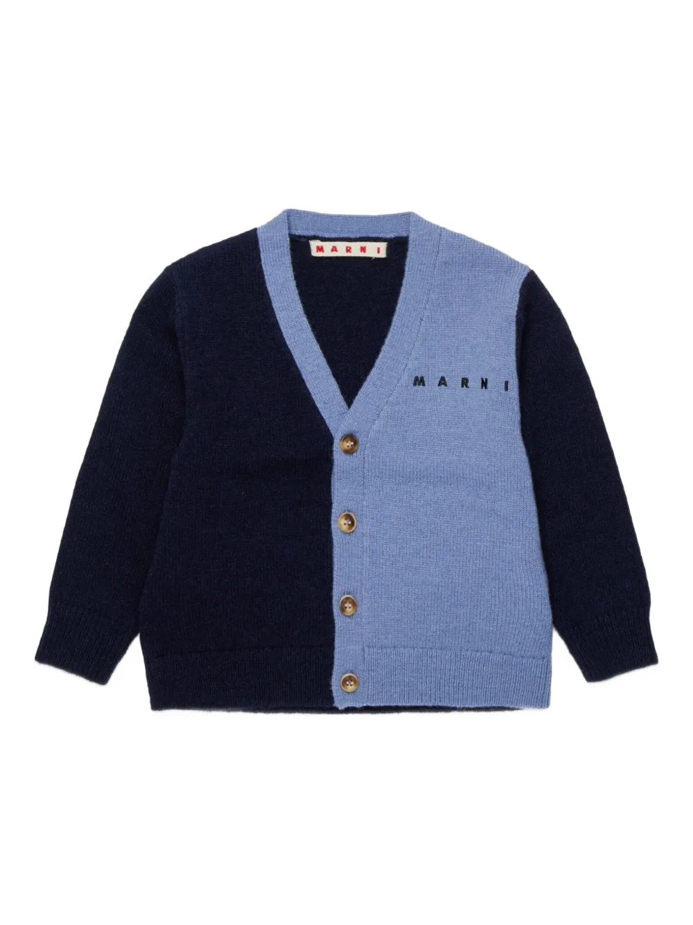 

Кардиган с вышитым логотипом Marni Kids, синий