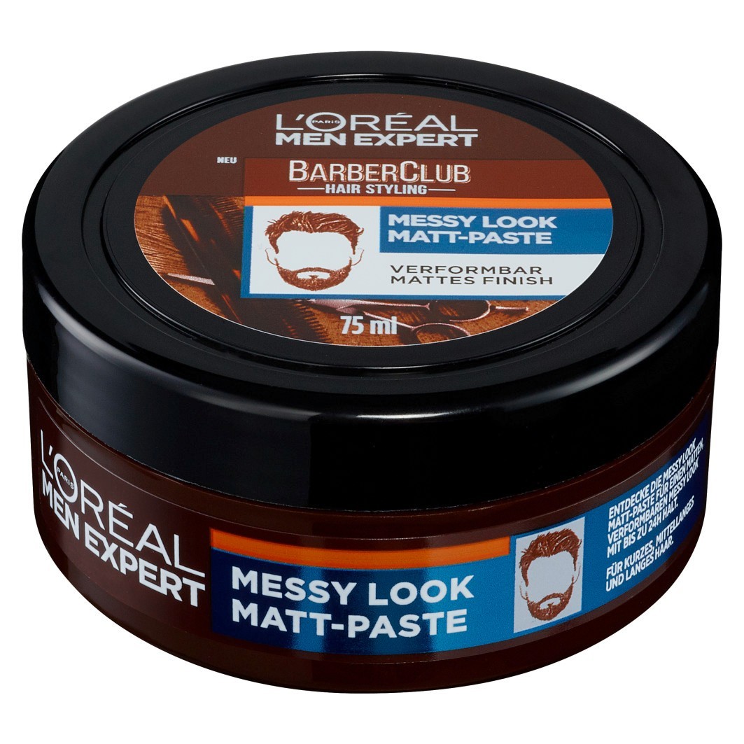 

Воск для волос barber club messy look matt paste L Oreal Men Expert, объем 75 мл