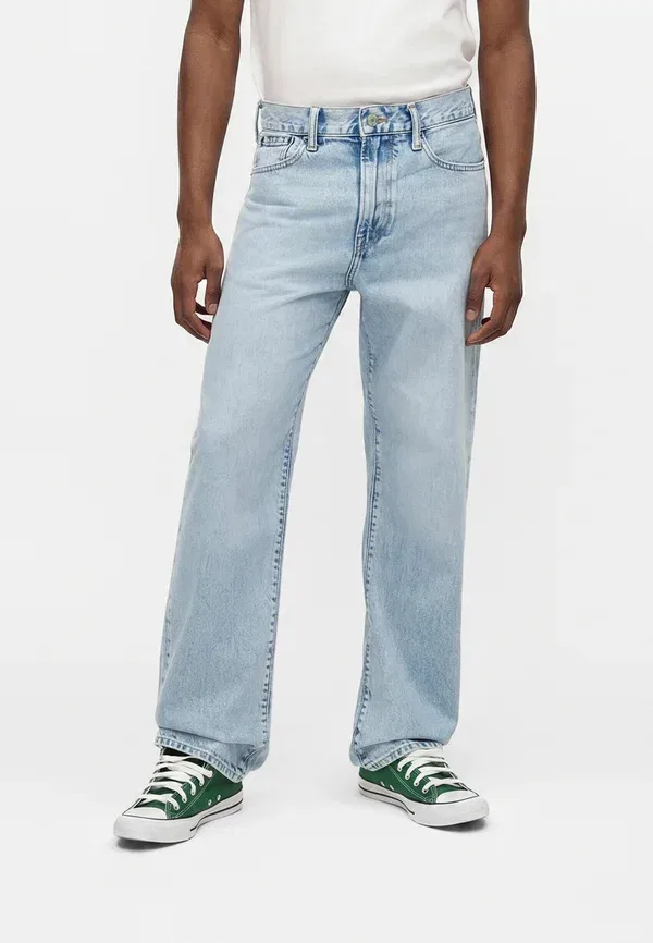 Джинсы свободного кроя Gap, light blue denim, светло-голубой деним