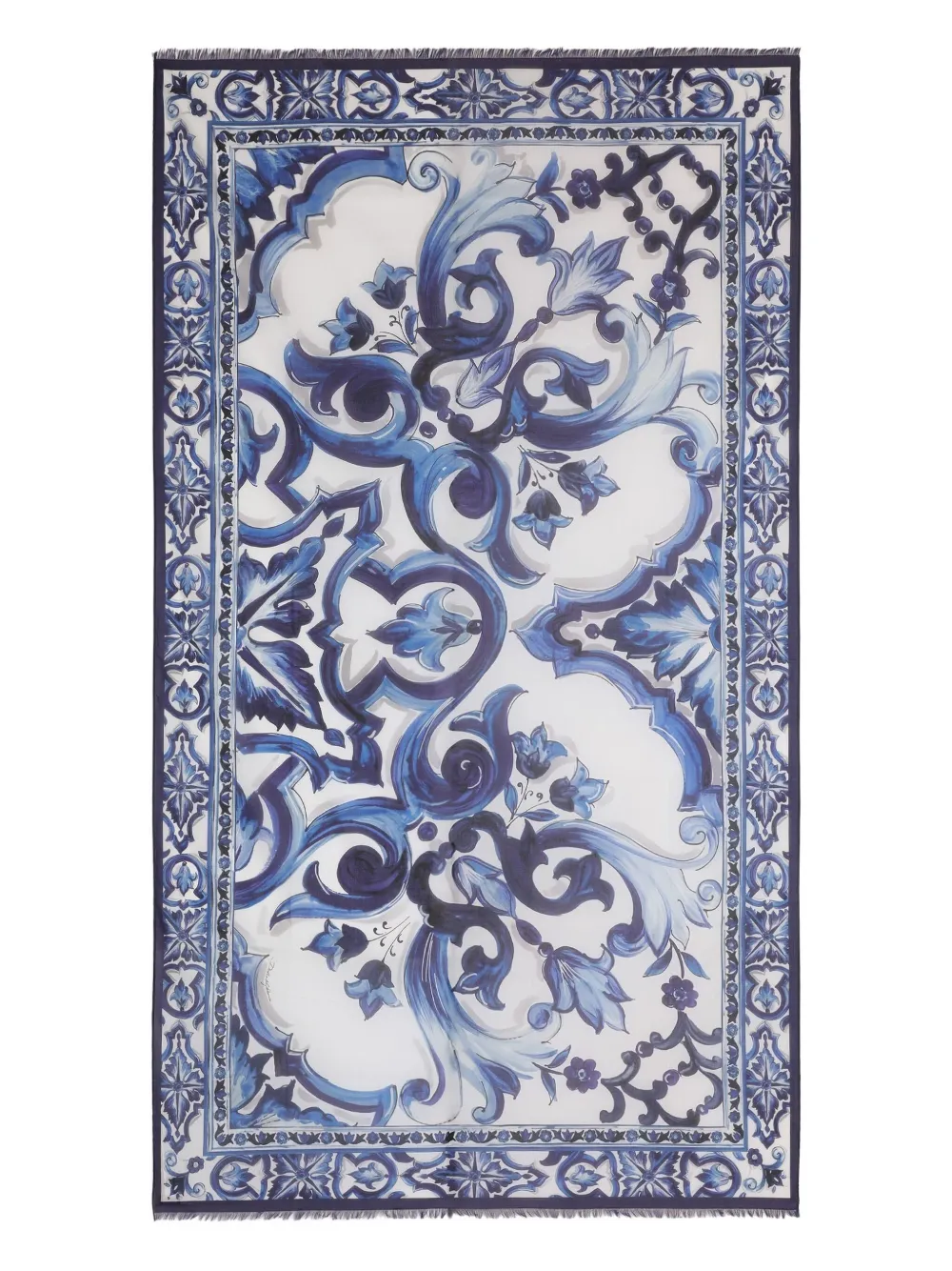 

Саронг с бахромой и принтом Majolica DOLCE & GABBANA, синий