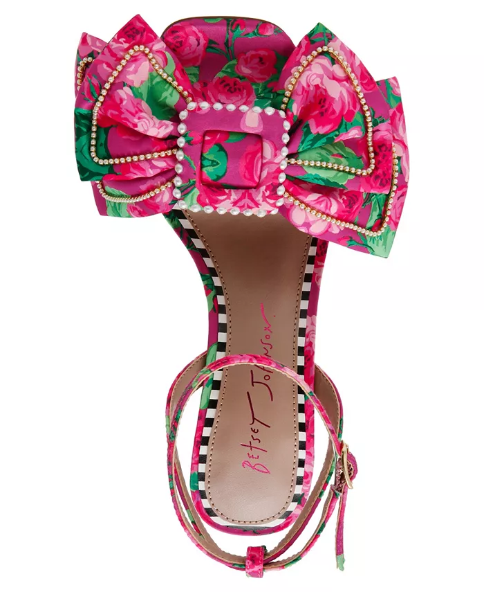 Женские босоножки-стилетты Denly Bow с двумя ремешками Betsey Johnson, розовый — фото 4