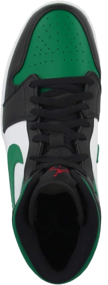 Мужские баскетбольные кроссовки Nike Air Jordan 1 Mid, черный/зеленый/белый/красный — фото 2